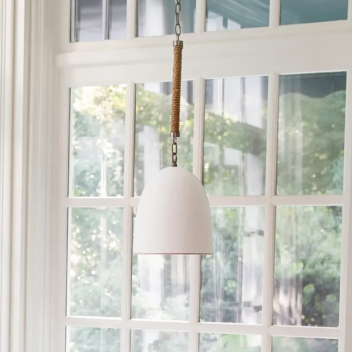 Nash 10in Wide Antique Nickel Pendant