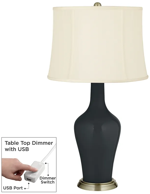 Black Of Night Anya Table Lamp with Dimmer