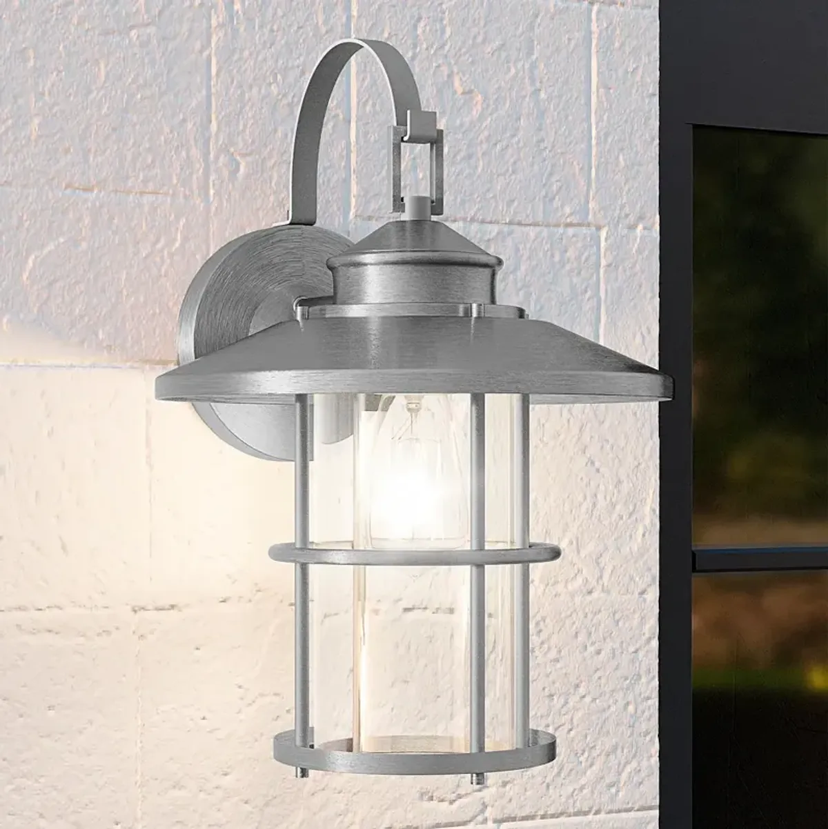 Quoizel Lombard 16 1/2"H Antique Brushed Aluminum Outdoor Wall Light