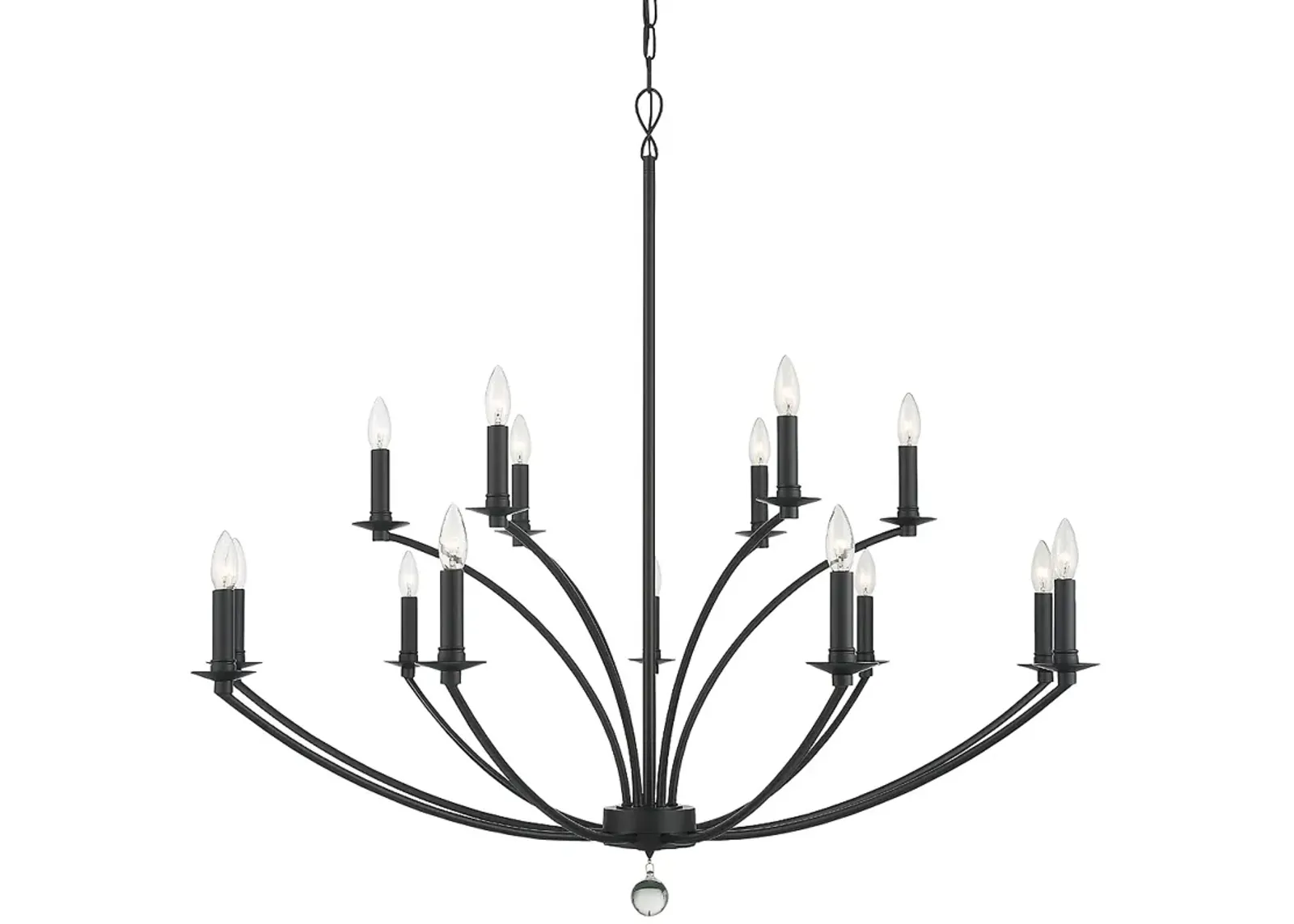 Mila 15 Light Black Chandelier