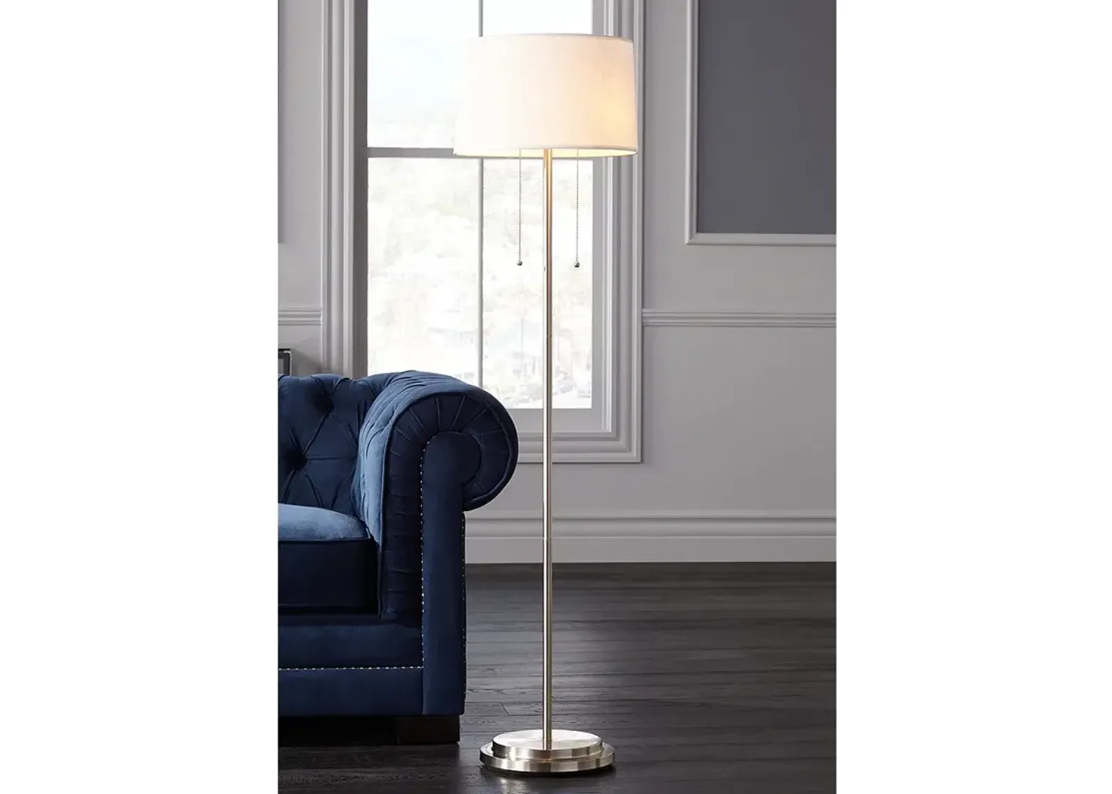 Possini Euro Simplicity 59" Double Pull Chain Modern Floor Lamp