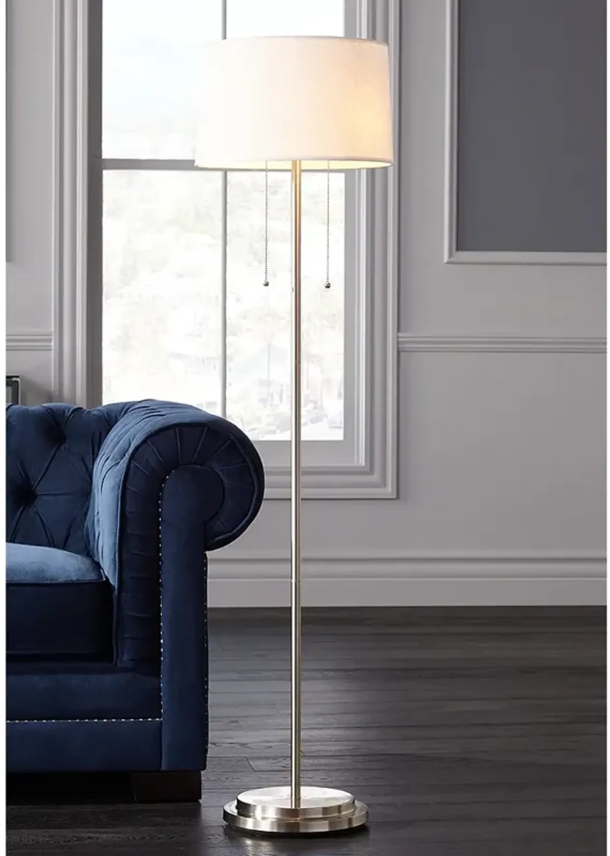 Possini Euro Simplicity 59" Double Pull Chain Modern Floor Lamp