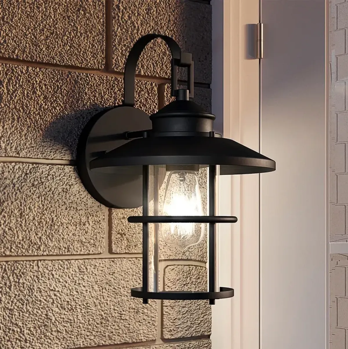 Quoizel Lombard 14" High Matte Black Outdoor Wall Light