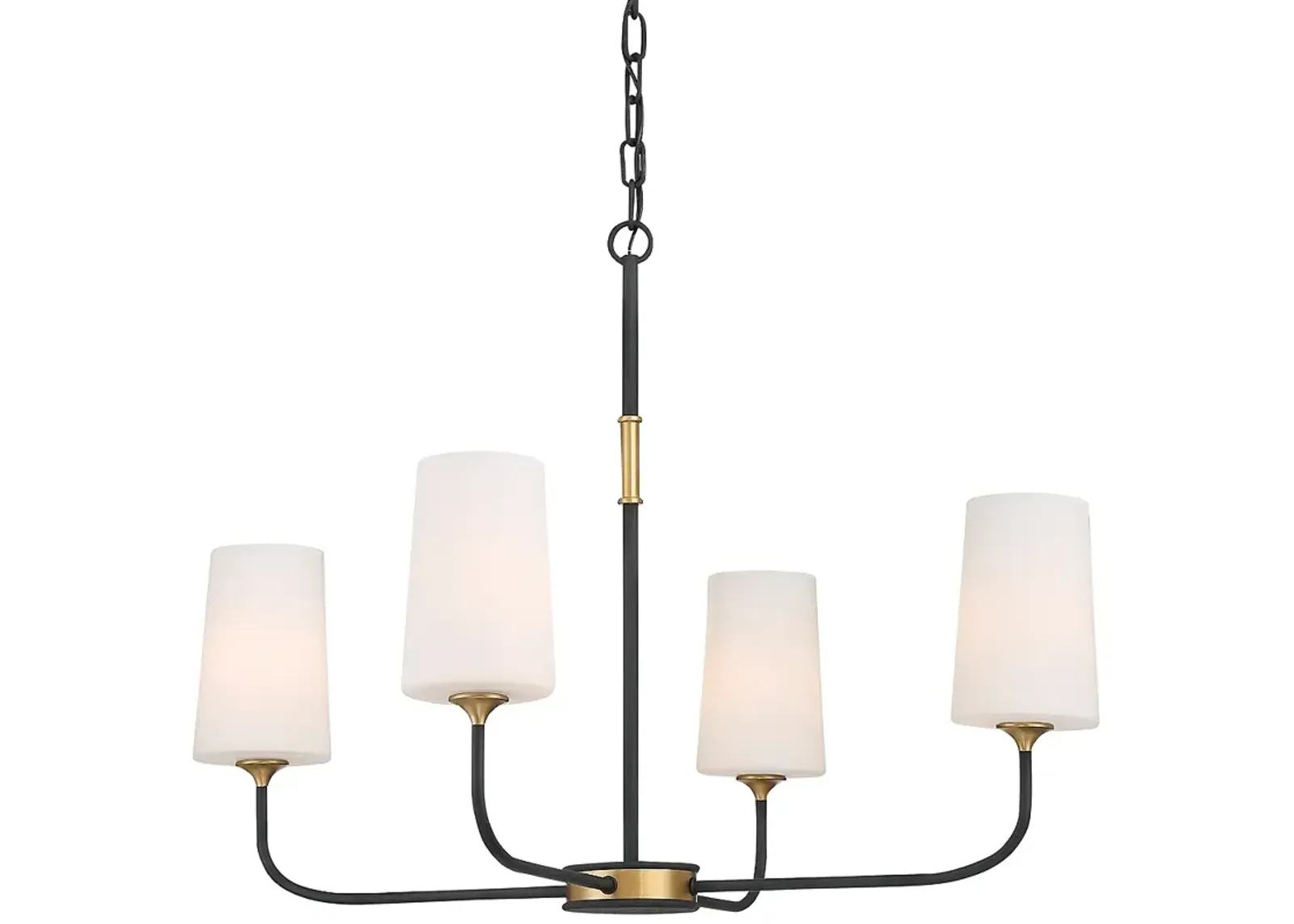 Niles 29" Wide Black Forged and Gold 4-Light Chandelier