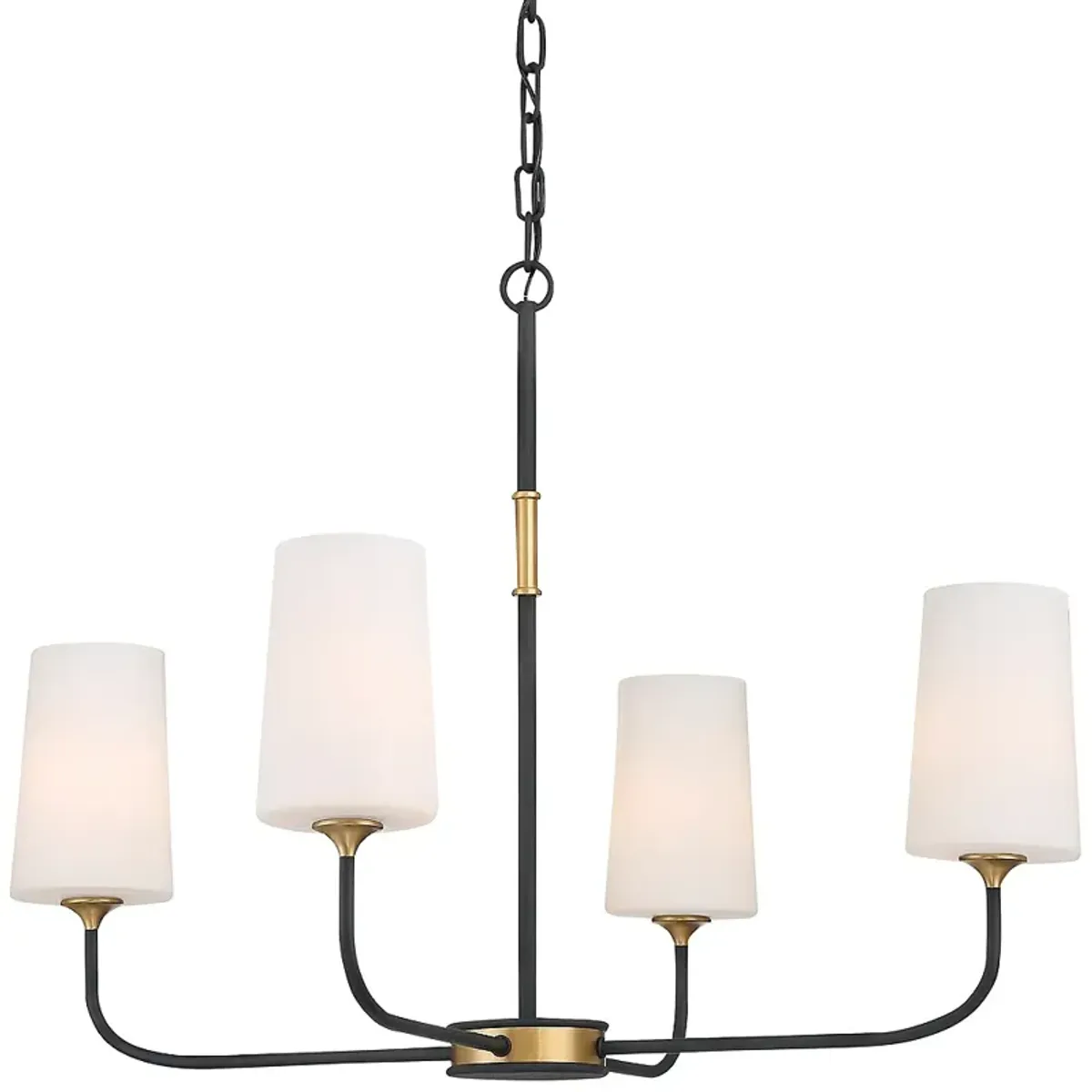 Niles 4 Light Black Forged + Modern Gold Chandelier