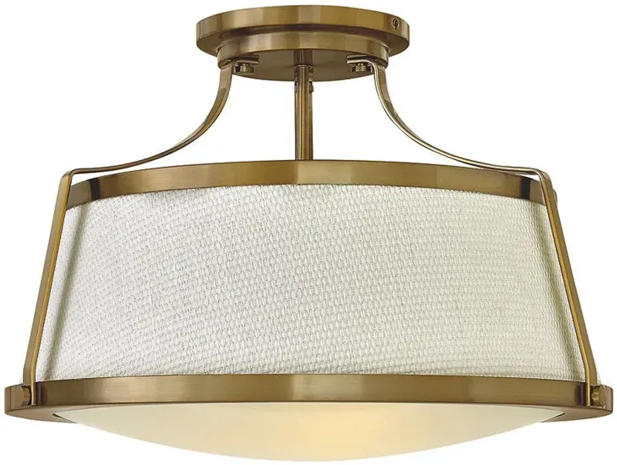 Hinkley Charlotte 20" Brushed Caramel Semi-Flush Mount Ceiling Light