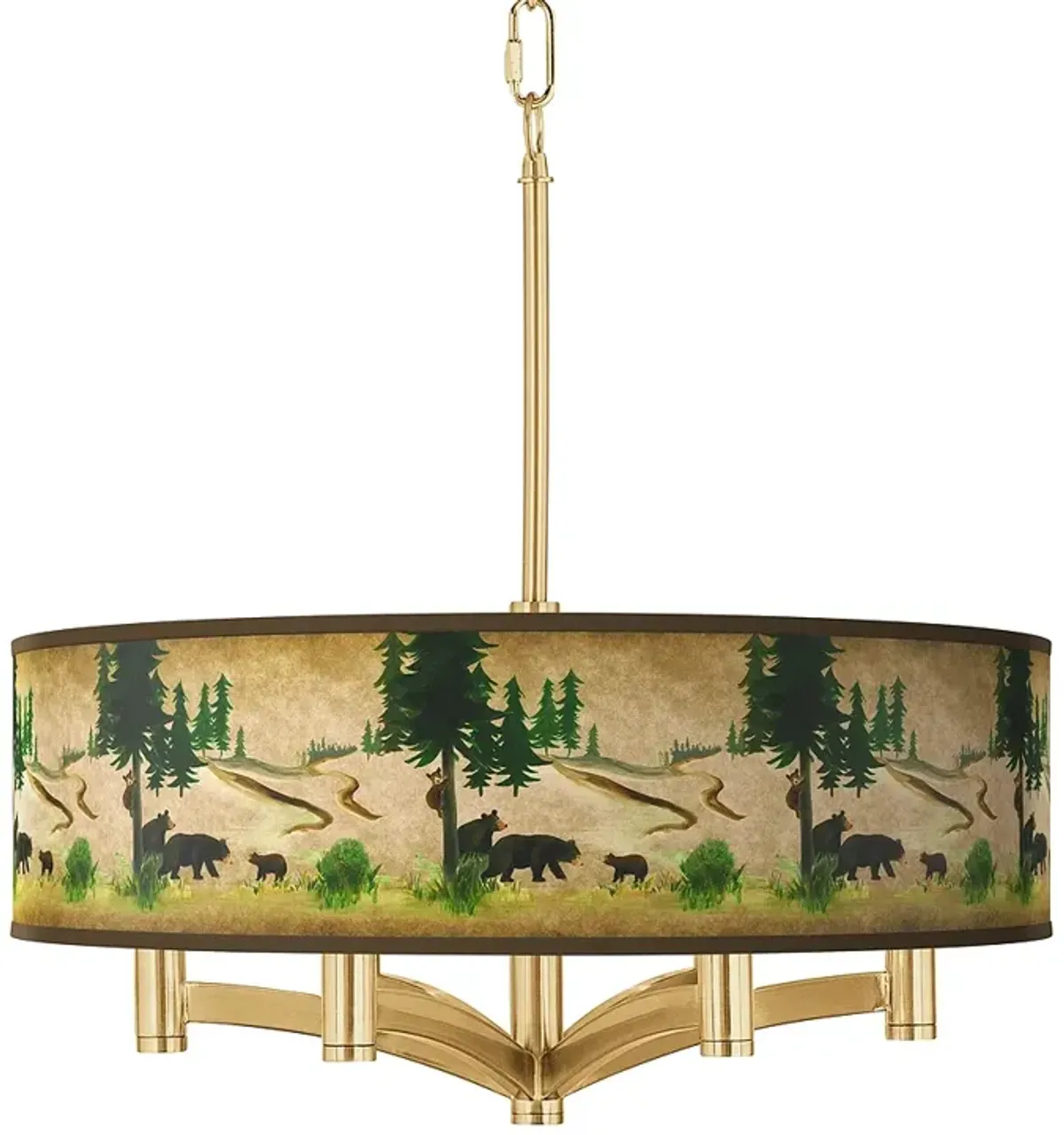 Bear Lodge Ava 6-Light Gold Pendant Chandelier