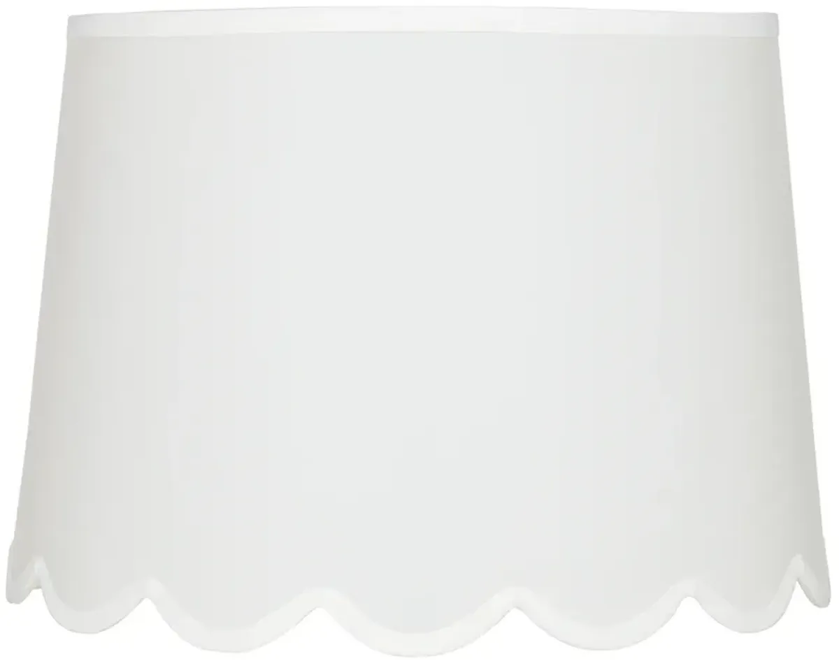 White Scallop Bottom Empire Lamp Shade 13x15x11 (Spider)