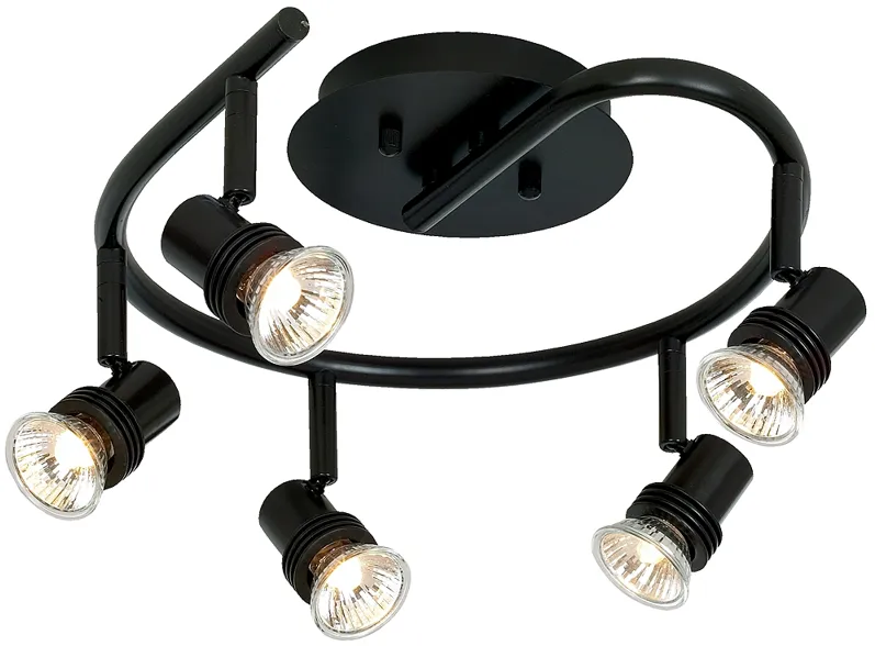 Pro Track Spiral Black 5-Light LED Ceiling Fixture