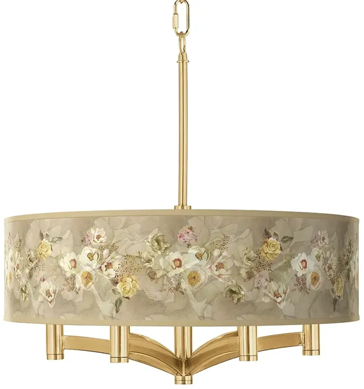 Floral Spray Ava 6-Light Gold Pendant Chandelier