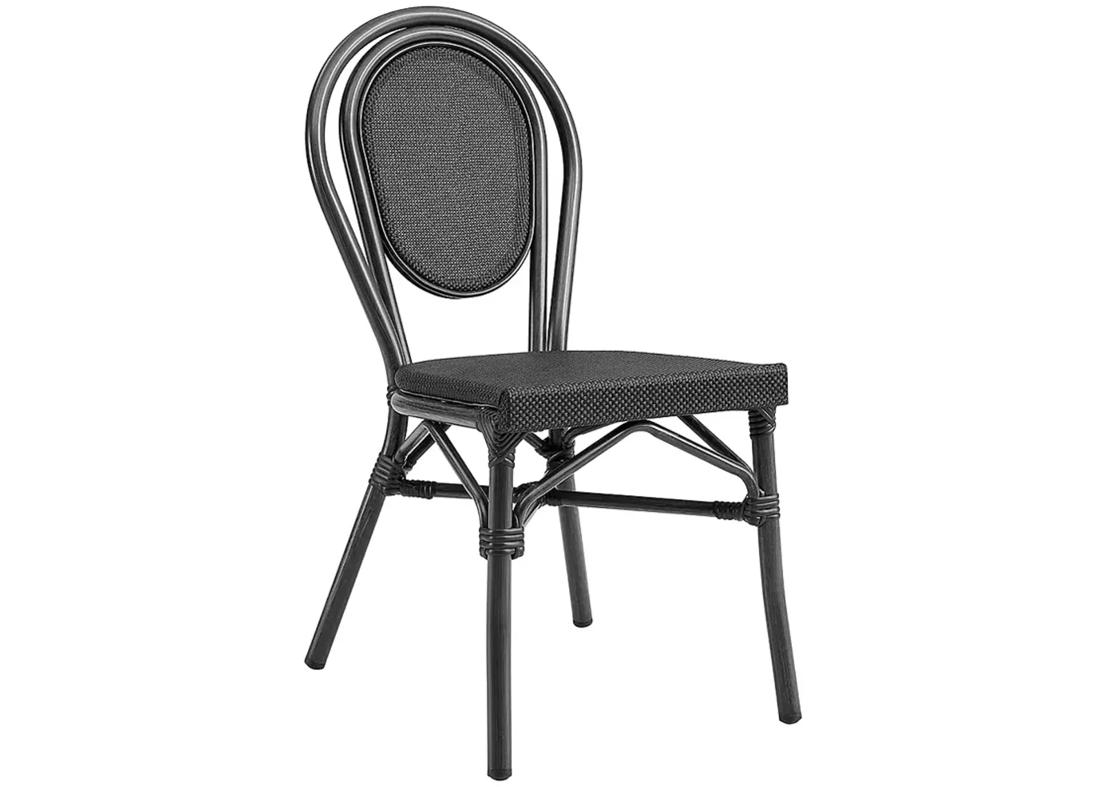 Erlend Black Outdoor Stacking Side Chairs Set of 2