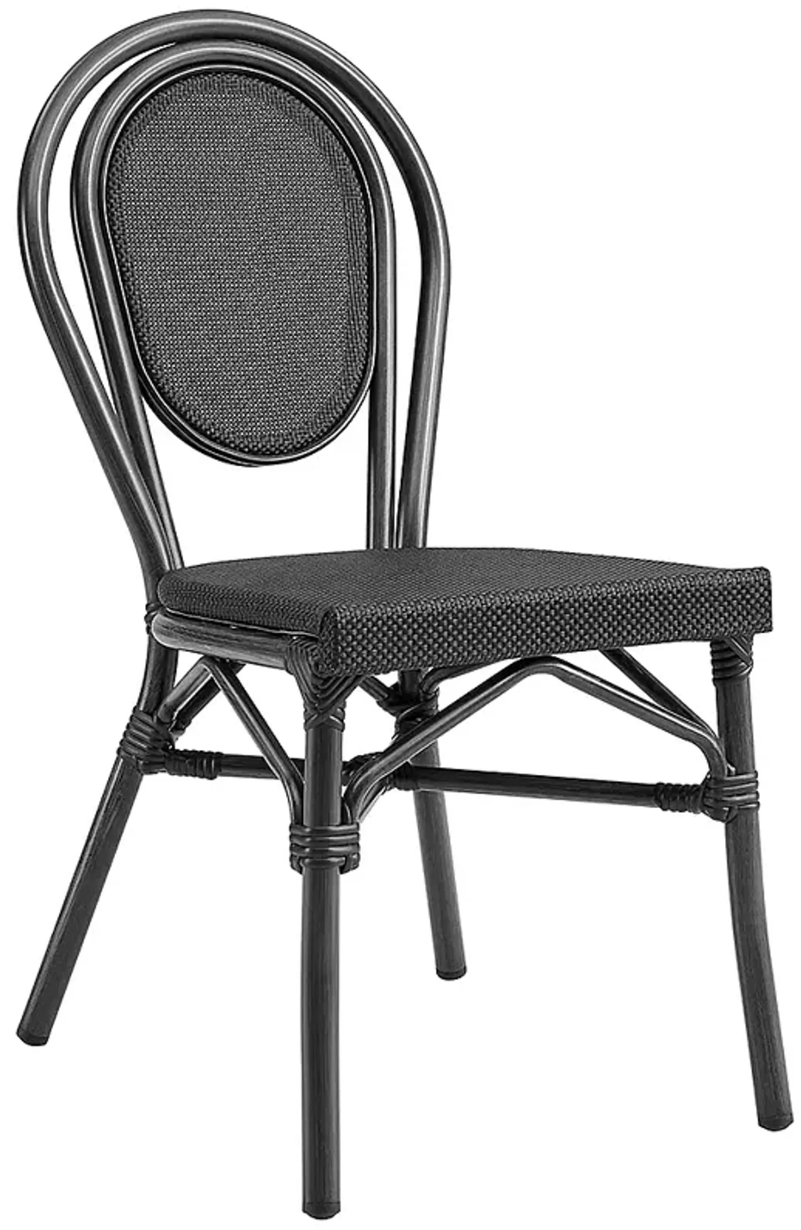 Erlend Black Outdoor Stacking Side Chairs Set of 2