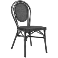 Erlend Black Outdoor Stacking Side Chairs Set of 2