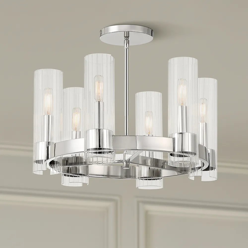 Vernon Place 20 1/4" Wide Chrome 6-Light Chandelier