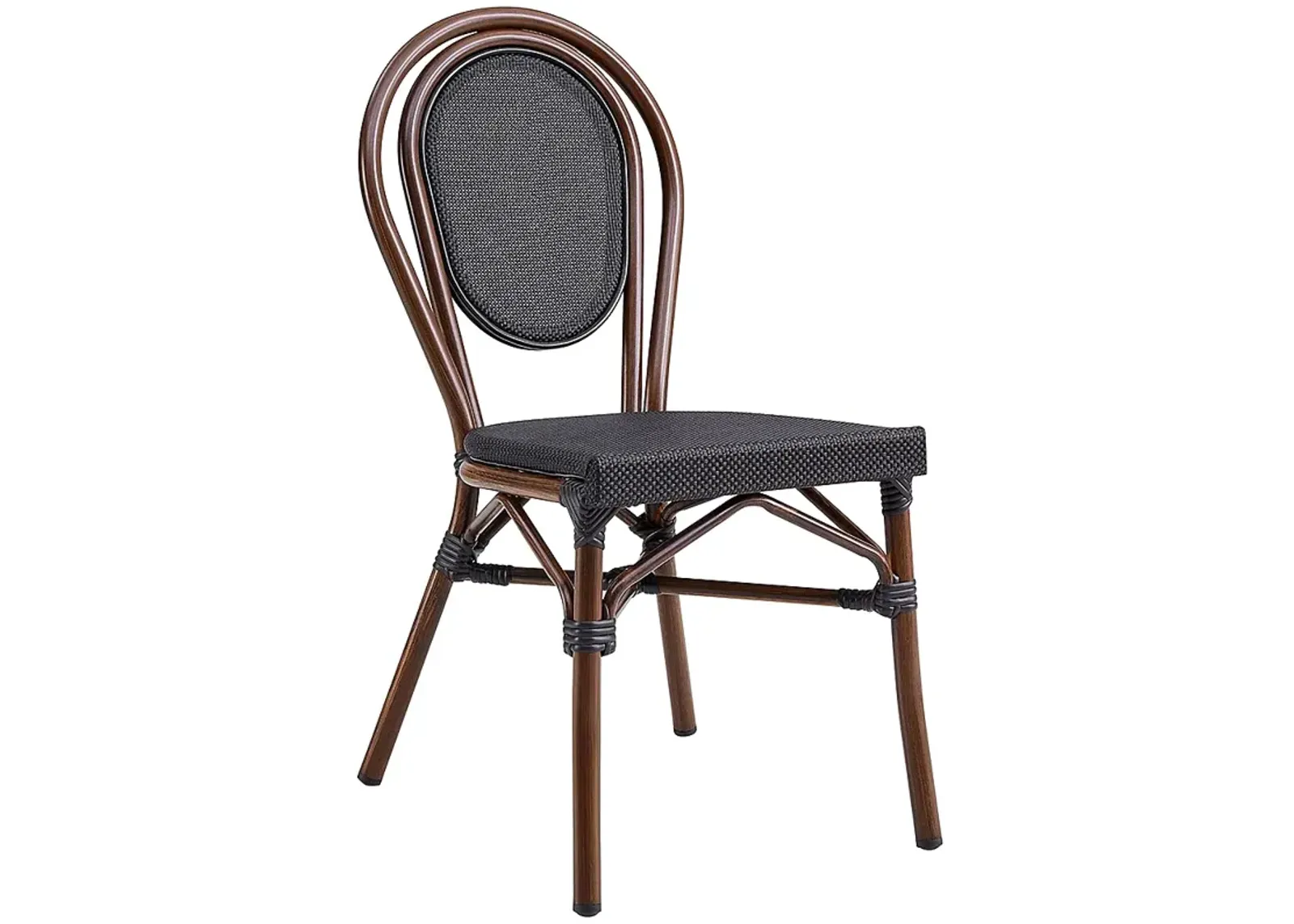 Erlend Black and Brown Outdoor Stacking Side Chairs Set of 2