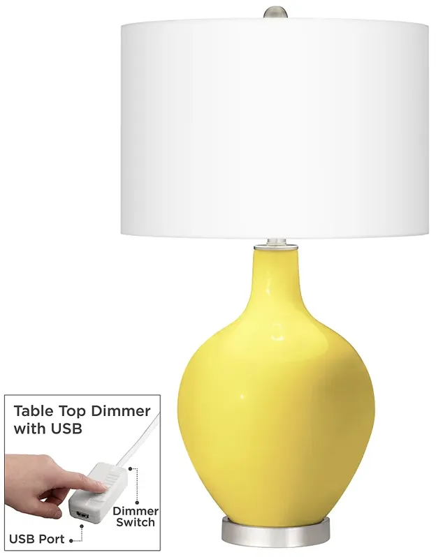 Lemon Twist Ovo Table Lamp With Dimmer