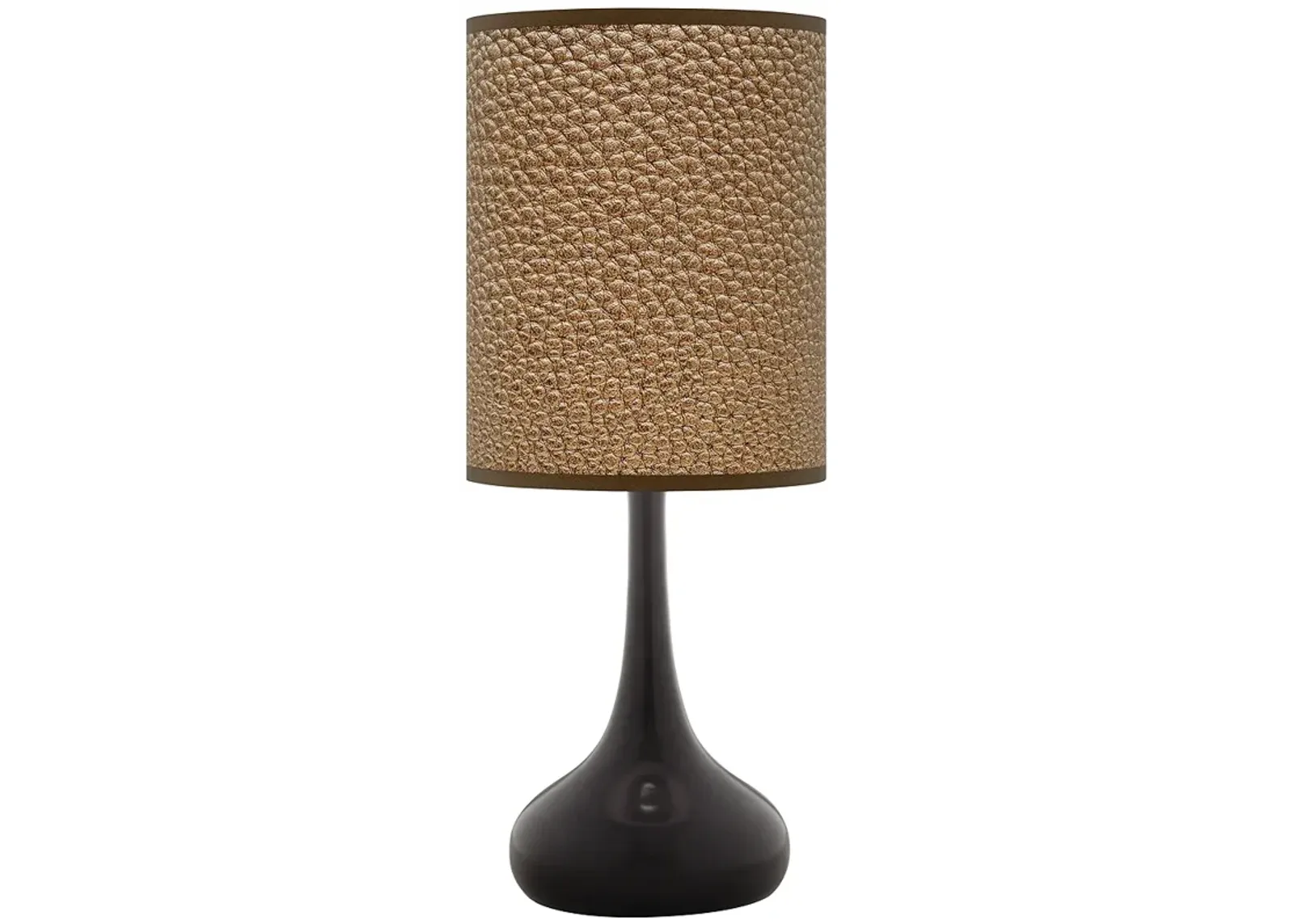 Simulated Leatherette Giclee Black Droplet Table Lamp