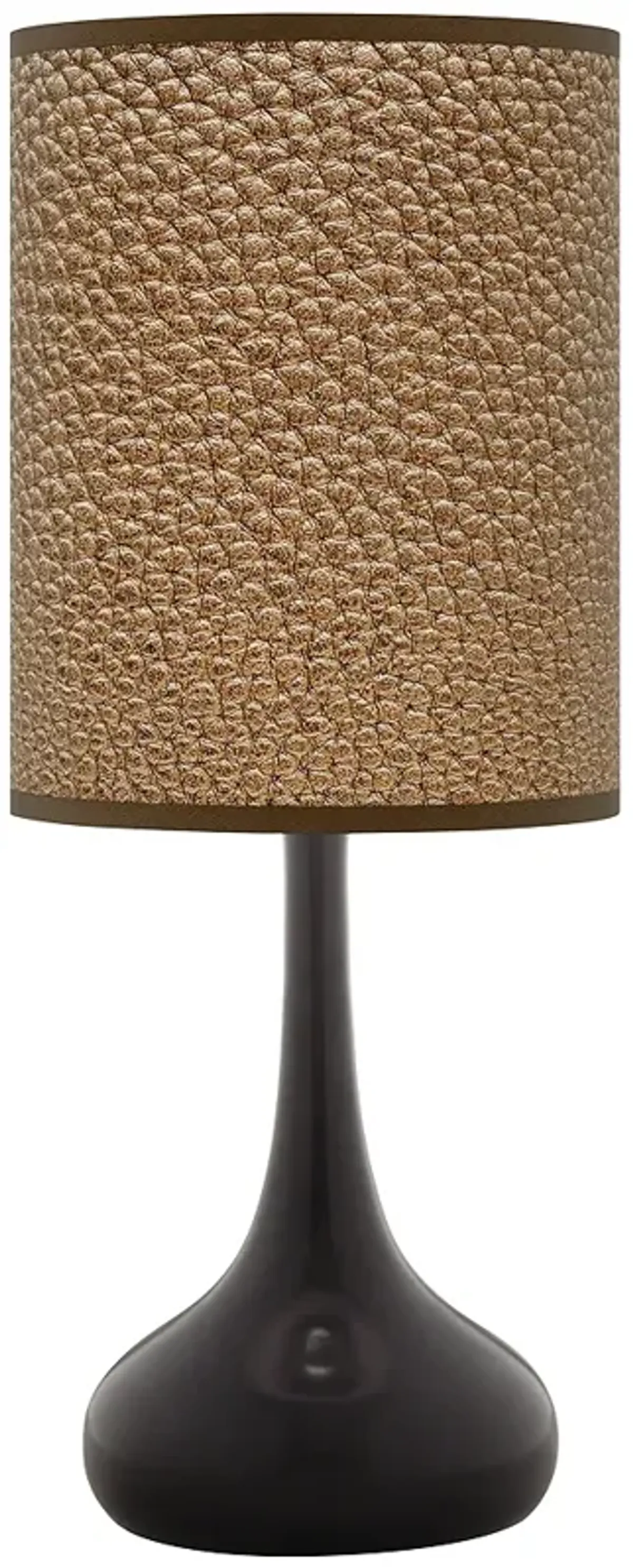 Simulated Leatherette Giclee Black Droplet Table Lamp