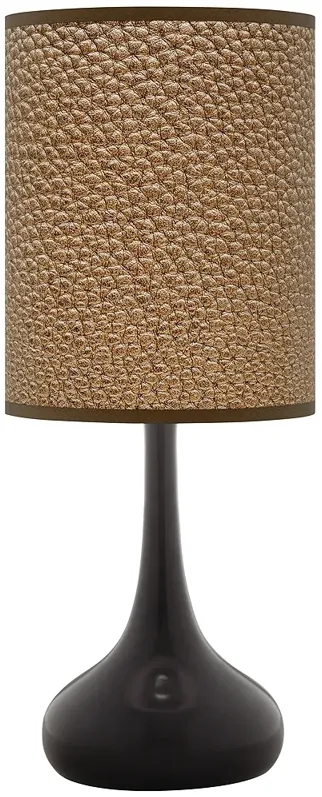 Simulated Leatherette Giclee Black Droplet Table Lamp