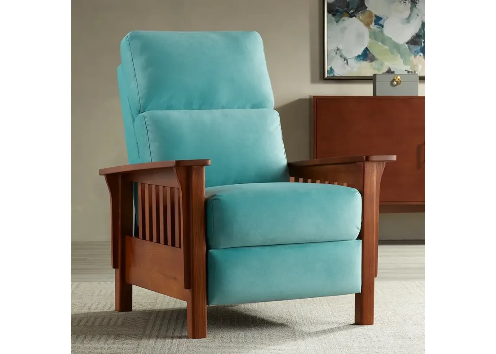 Evan Dusty Turquoise 3-Way Recliner Chair