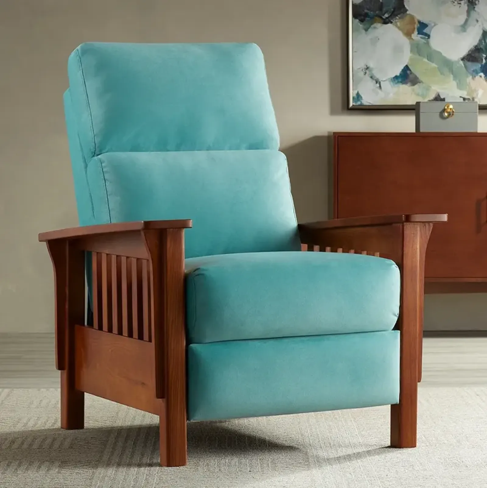 Evan Dusty Turquoise 3-Way Recliner Chair