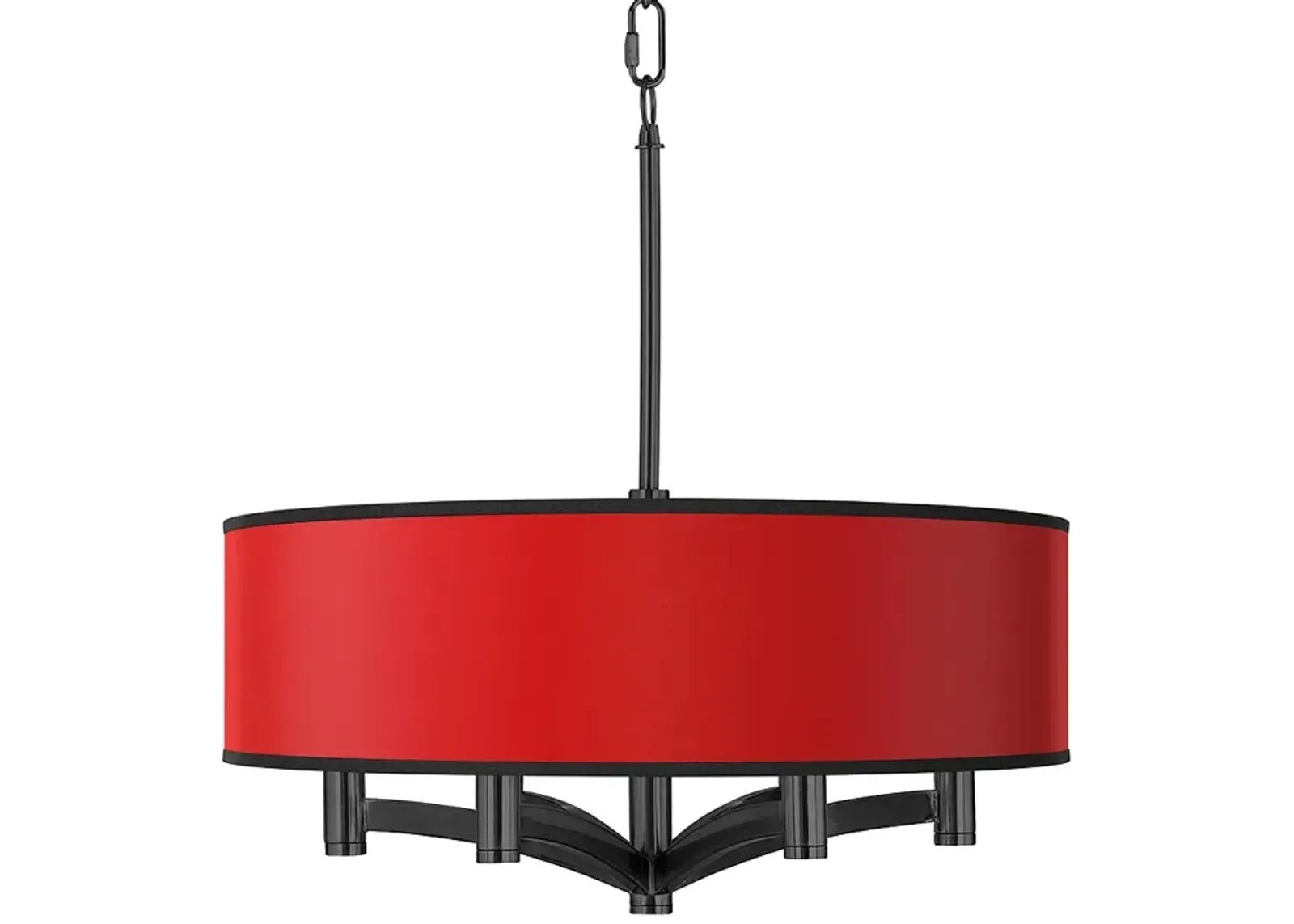 Giclee Glow Ava 20" 6-Light All Red Shade Black Pendant Chandelier