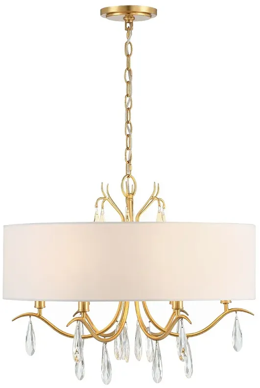 Crystorama Rollins 24"W Antique Gold 4-Light Drum Chandelier