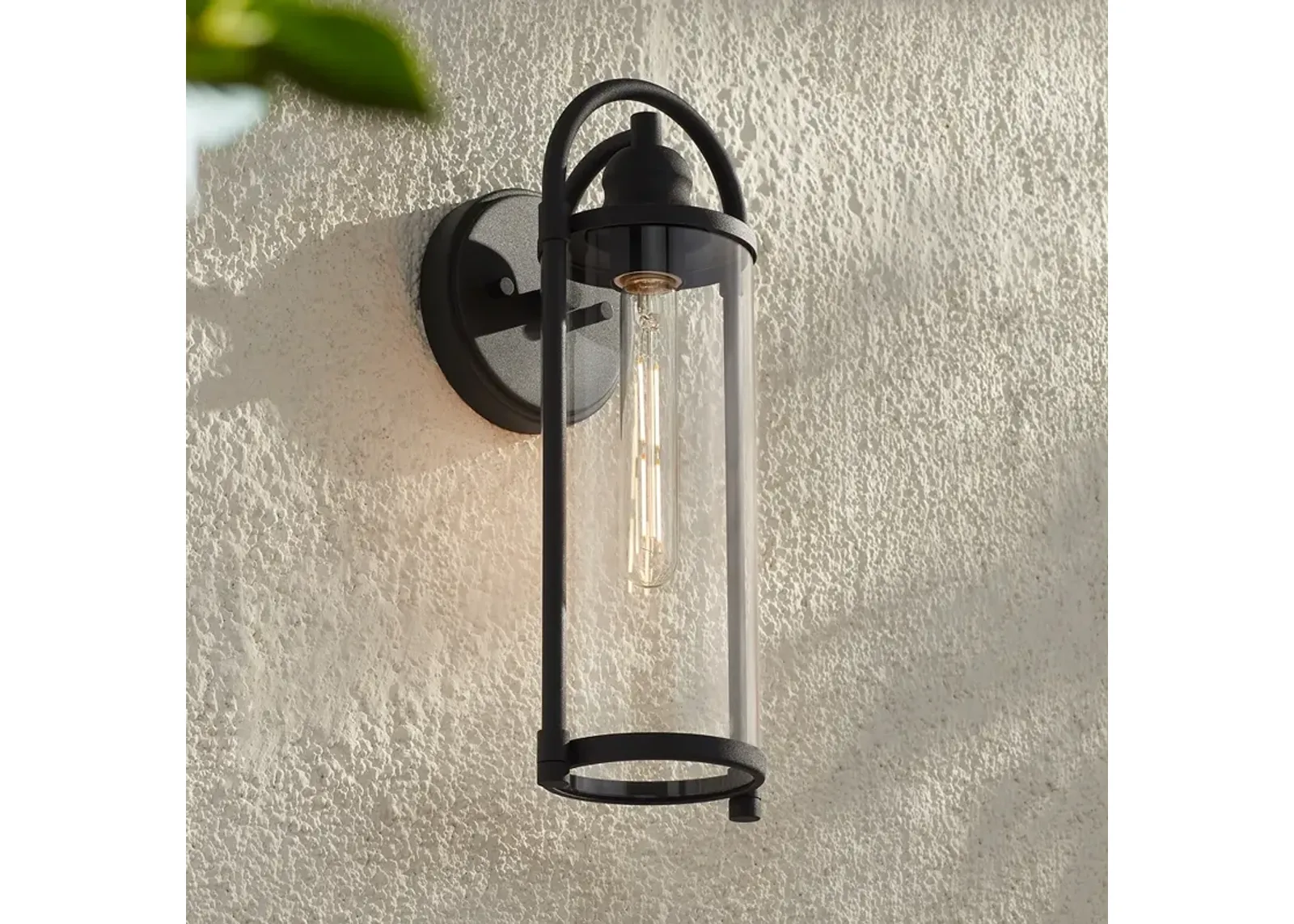 Avani 15 1/2" High Black Outdoor Wall Light