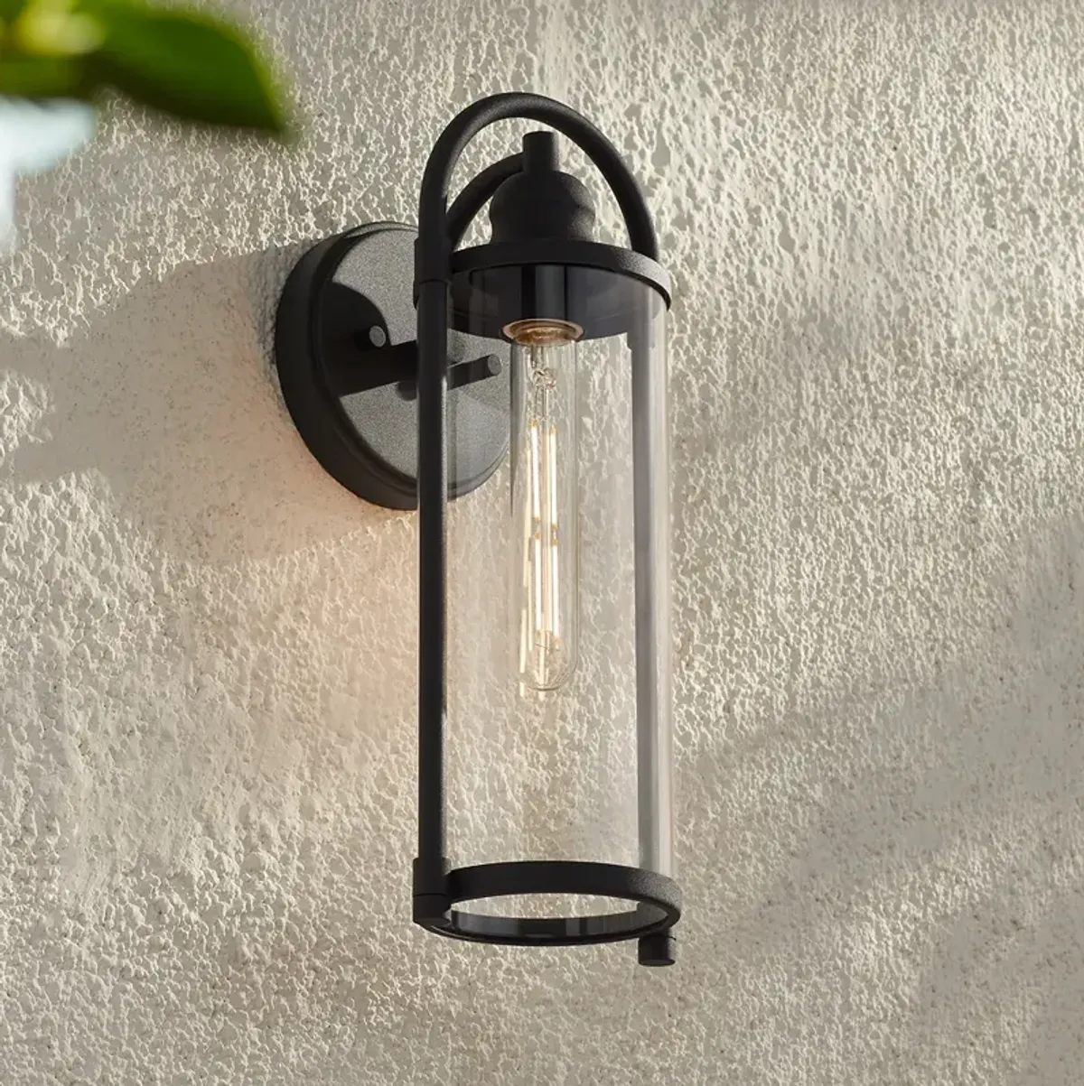 Avani 15 1/2" High Black Outdoor Wall Light