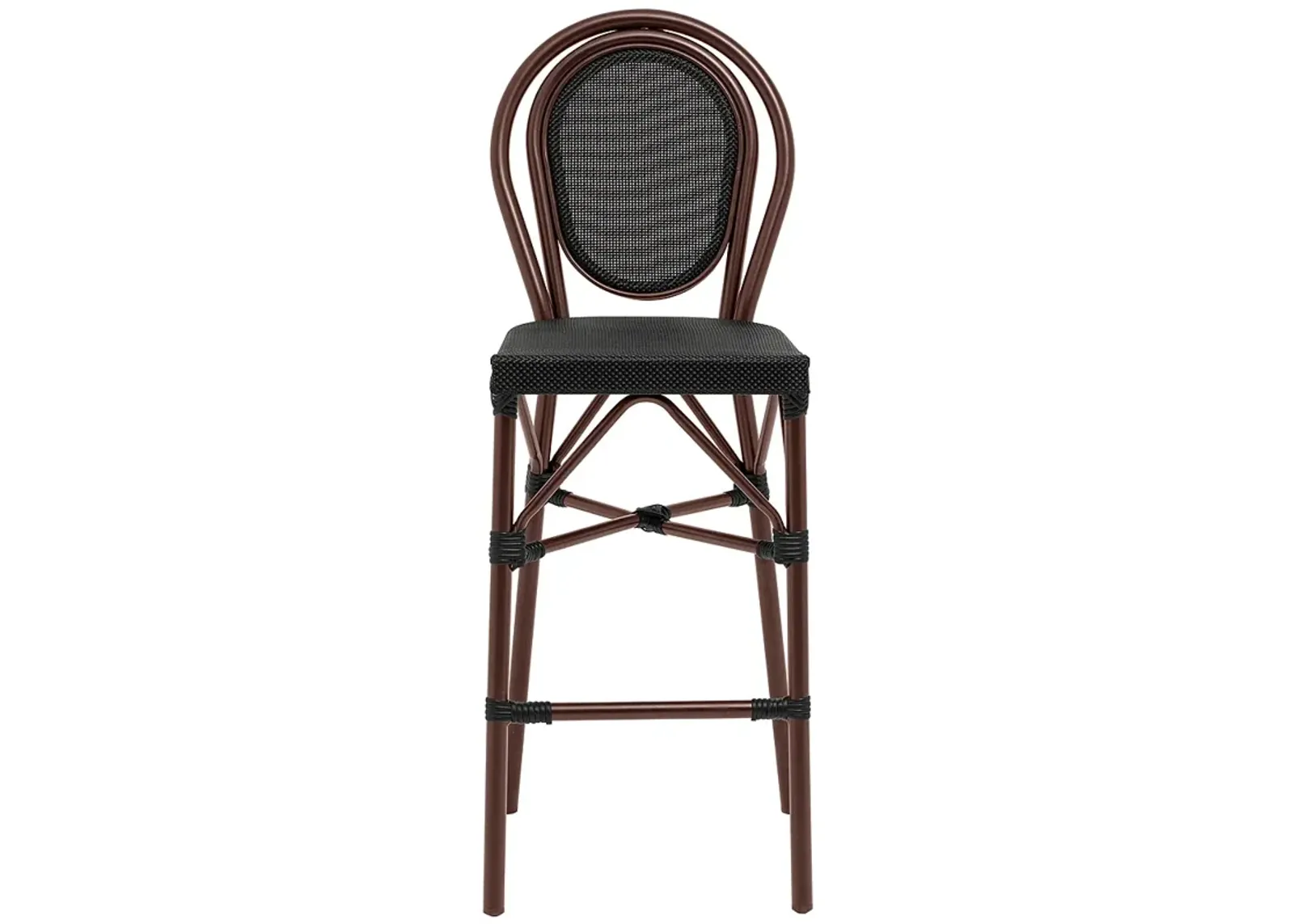 Erlend 30" Black and Brown Outdoor Bar Stool