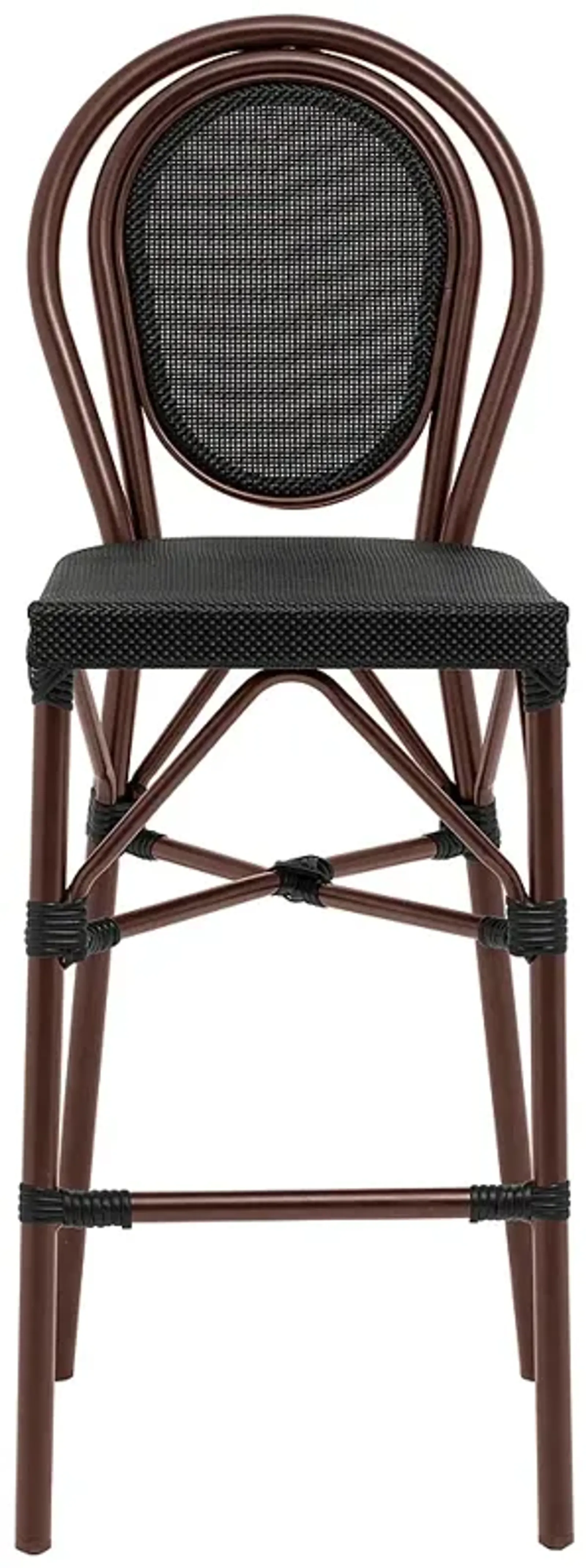 Erlend 30" Black and Brown Outdoor Bar Stool