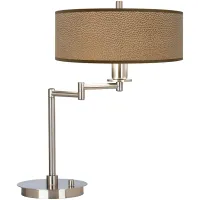Giclee Gallery 20 1/2" Simulated Leatherette Swing Arm LED Desk Lamp