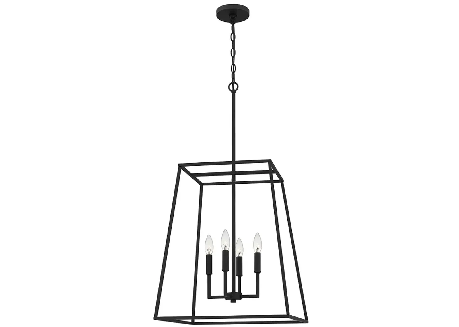 Quoizel Prescott 18" Wide 4-Light Open Cage Matte Black Pendant Light