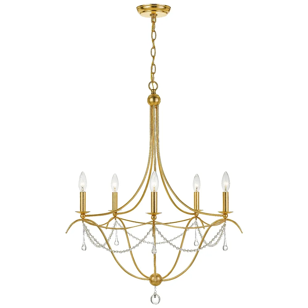 Metro 5 Light Antique Gold Chandelier