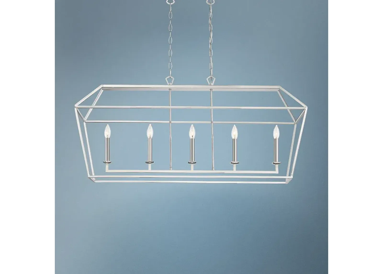 Aviary 42" Wide Polished Nickel Kitchen Island Light Pendant