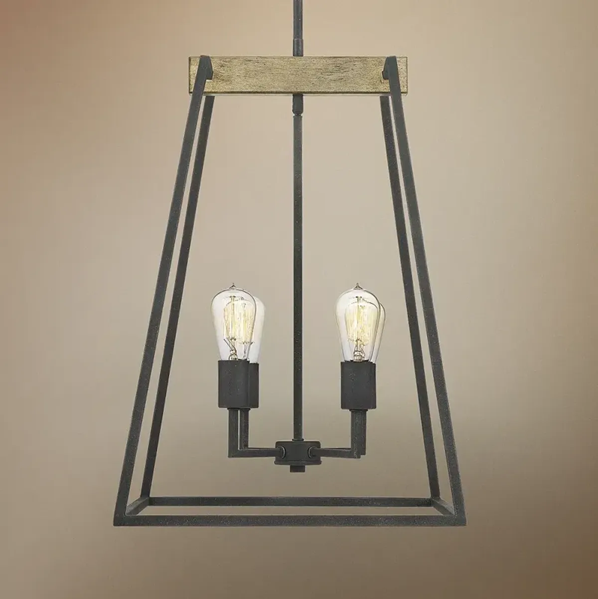 Quoizel Brockton 17"W Gray Ash 4-Light Foyer Pendant Light