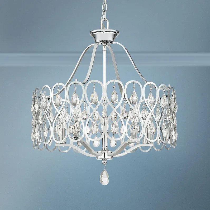 Quoizel Lulu 22" Wide Polished Chrome Crystal Pendant Light