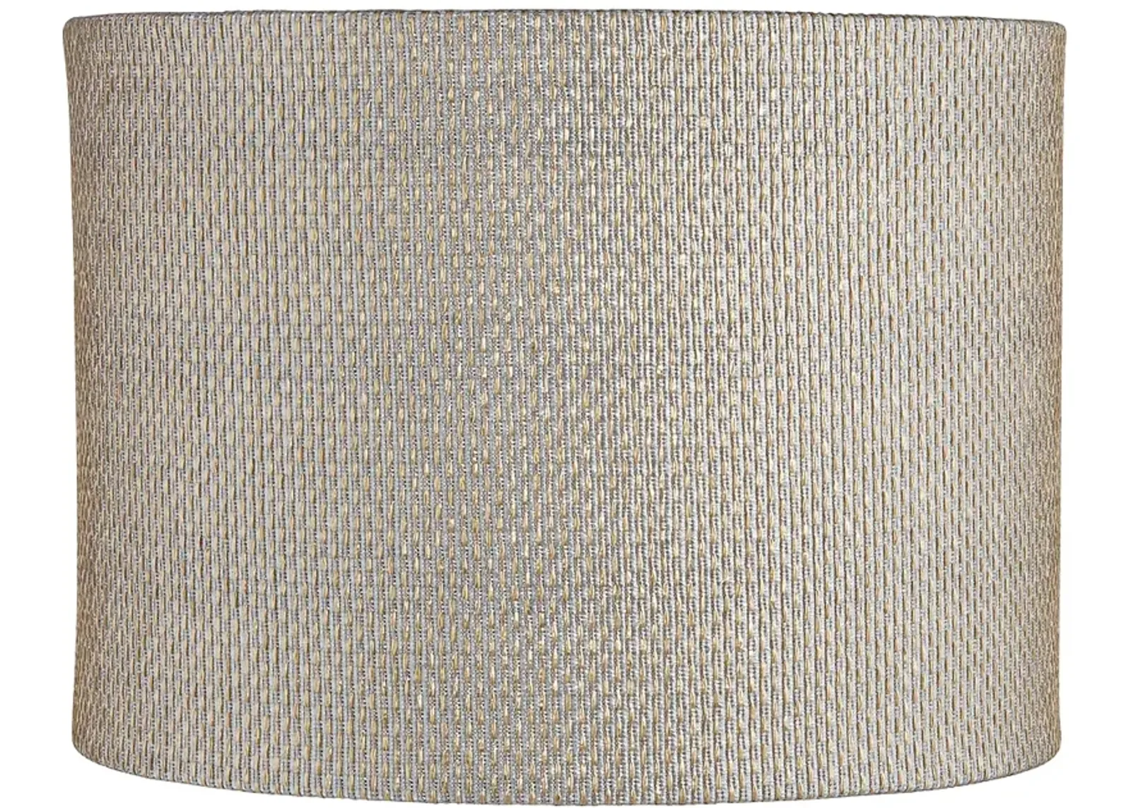 Gray and Gold Plastic Weave Drum Shade 15x15x11 (Spider)