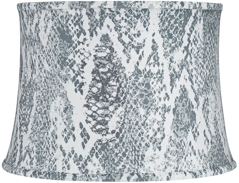 Gray Velvet Snake Skin Drum Lamp Shade 14x16x11.5 (Spider)