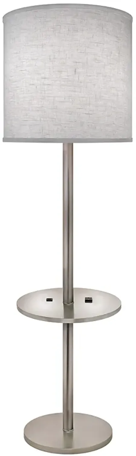 Stiffel Sarrum 60" Satin Nickel Tray Table USB Floor Lamp