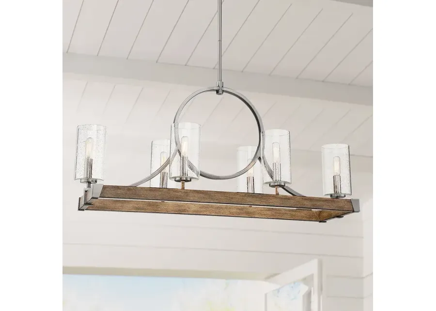 Minka Lavery Country Estates 38 3/4" Wood Linear Island Chandelier