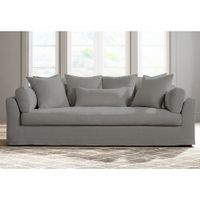 Chateau 99" Wide Slate Gray Fabric Slipcover Sofa