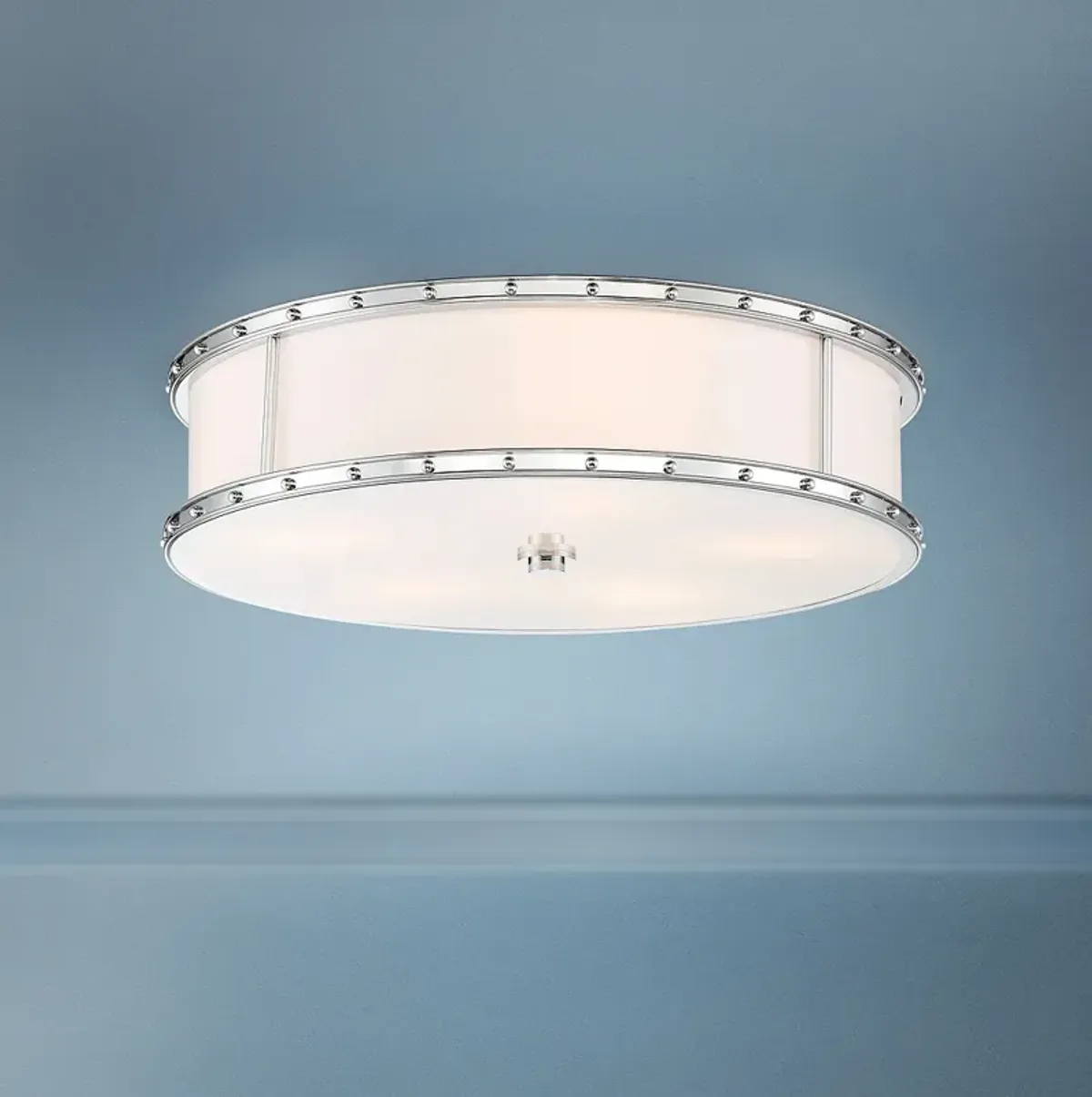 Minka Lavery Flush Mount 20 1/4" Wide Chrome Drum LED Ceiling Light