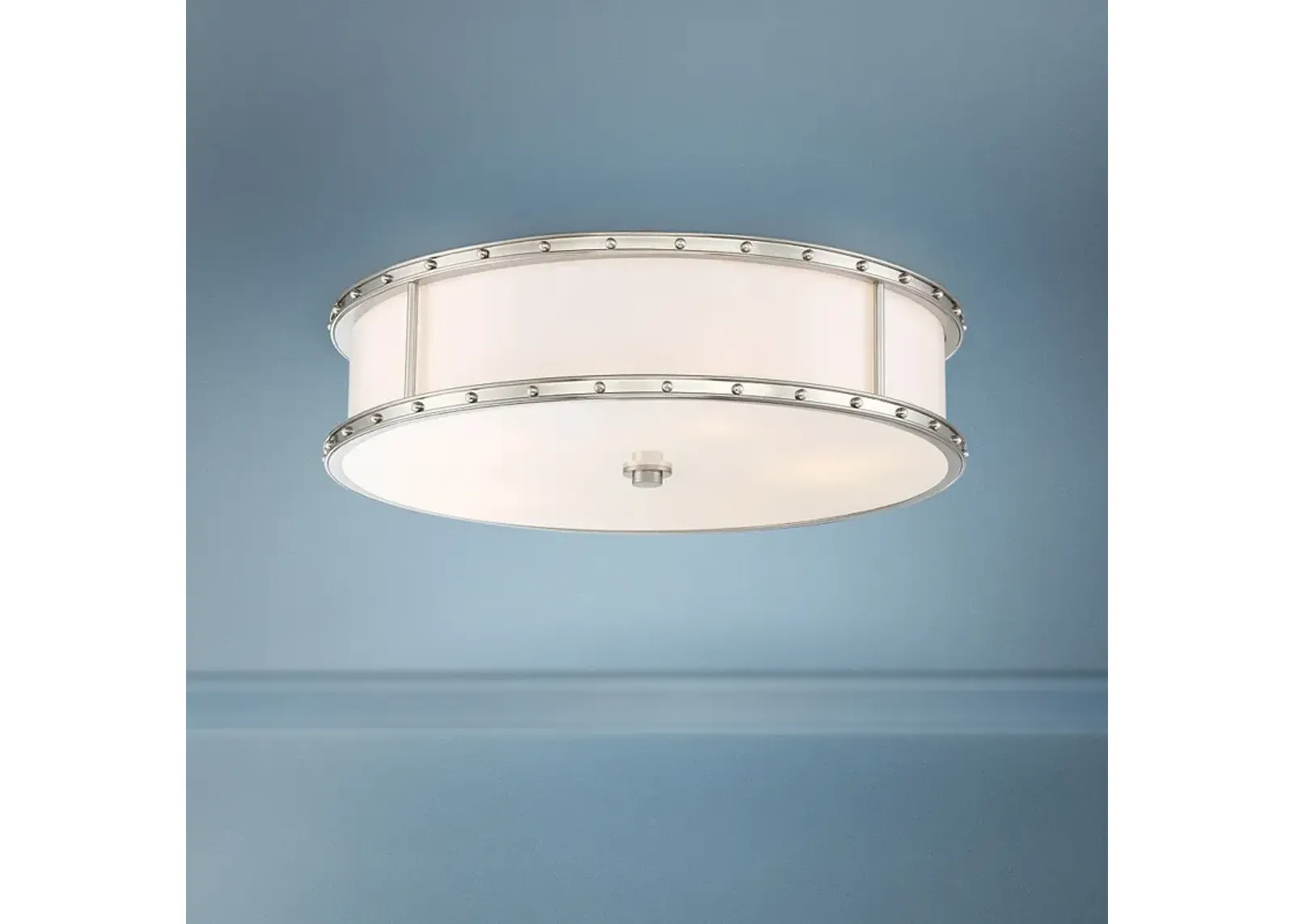 Flush Mount 20 1/4"W Brushed Nickel Drum LED Ceiling Light