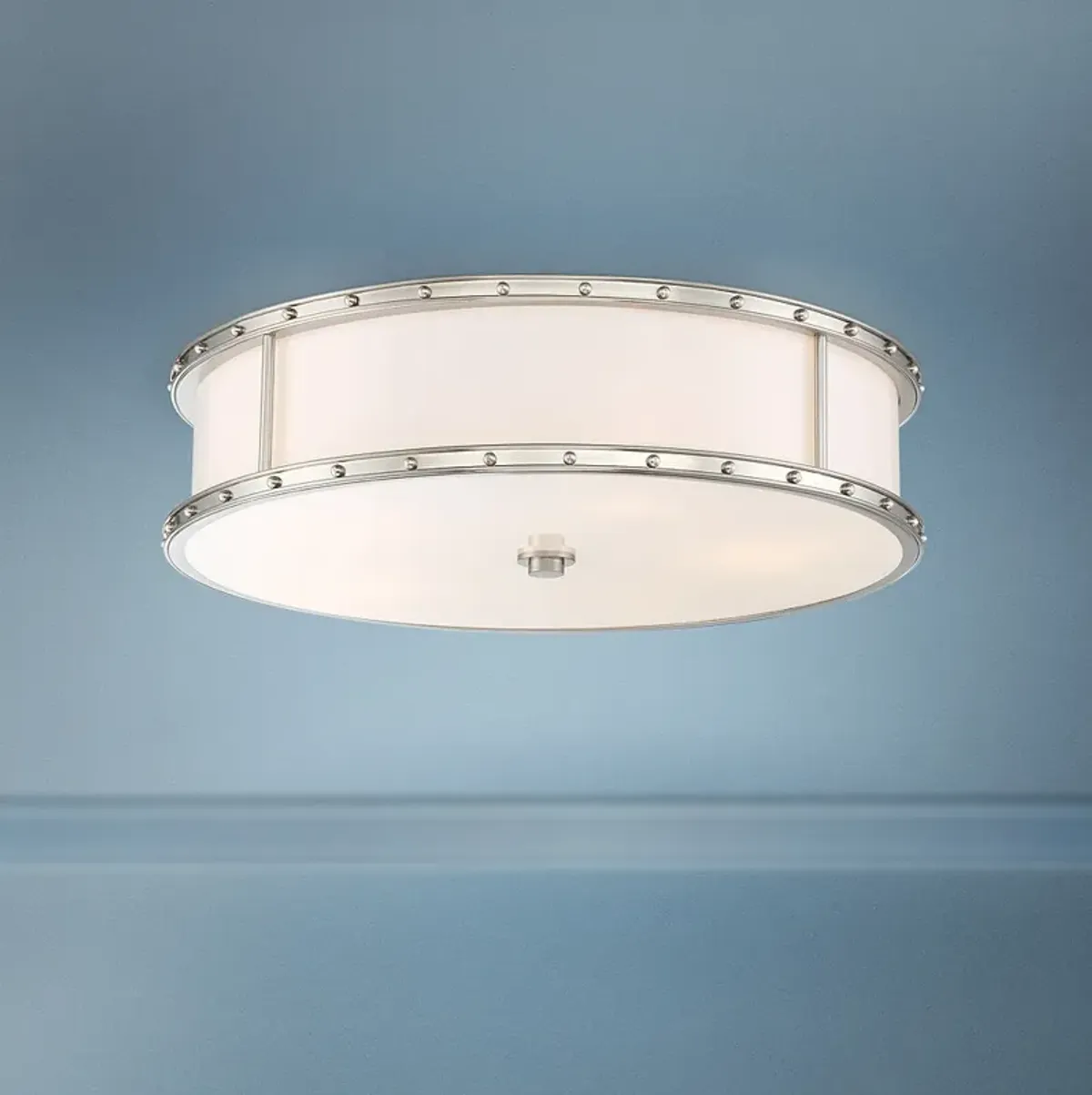 Flush Mount 20 1/4"W Brushed Nickel Drum LED Ceiling Light