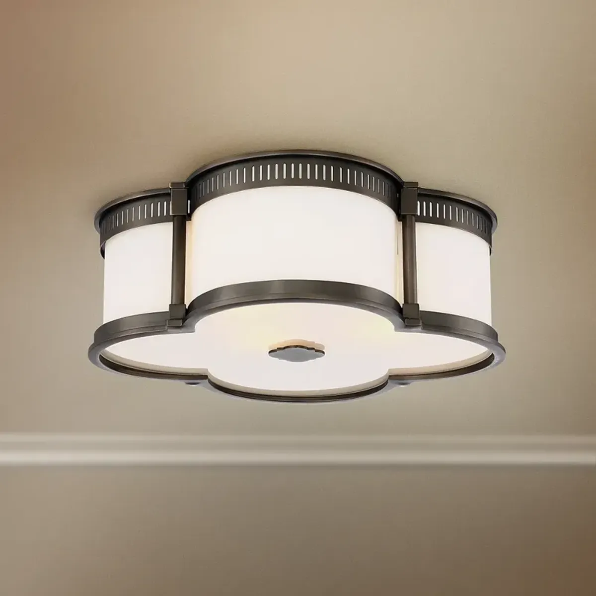 Flush Mount 16 1/4"W Harvard Court Bronze LED Ceiling Light