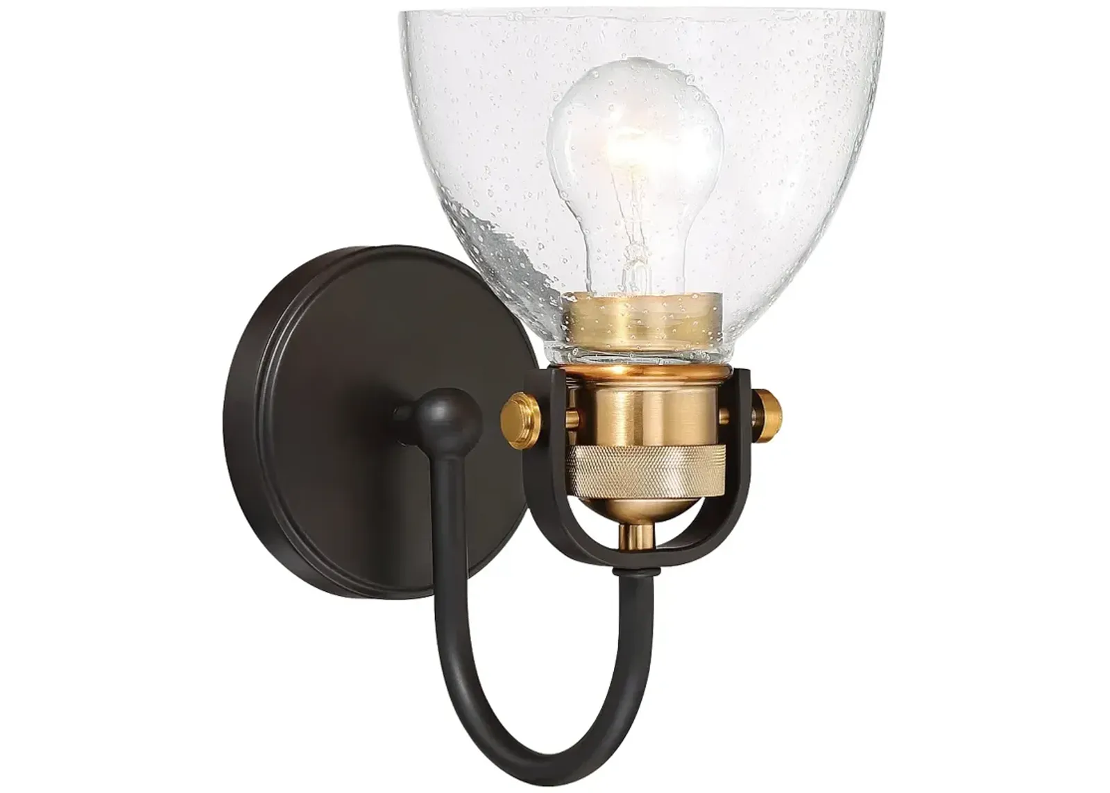 Monico 10 1/2" High Bronze and Brass Wall Sconce