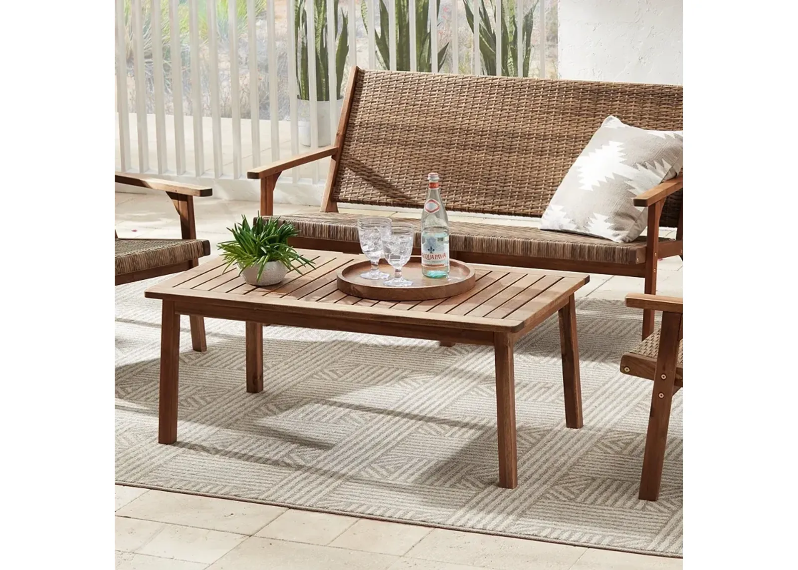 Perry 43 1/4" Wide Wood Outdoor Coffee Table