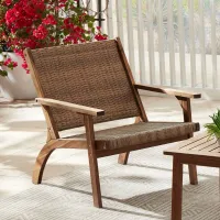 Perry 27 3/4" Wide Natural Wood Outdoor Armchair