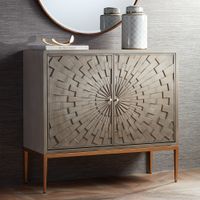 Sunburst 39 1/2" Wide 2-Door Gray Wood Accent Chest